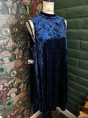 NWT ModCloth Blue Velvet Shift Dress